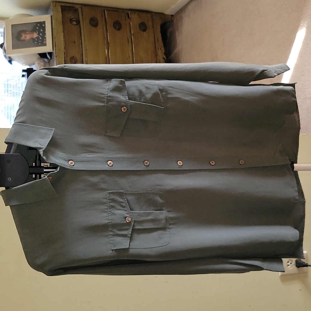 Men's Tommy Bahama Silk Shirt, Color Green,  Size L large